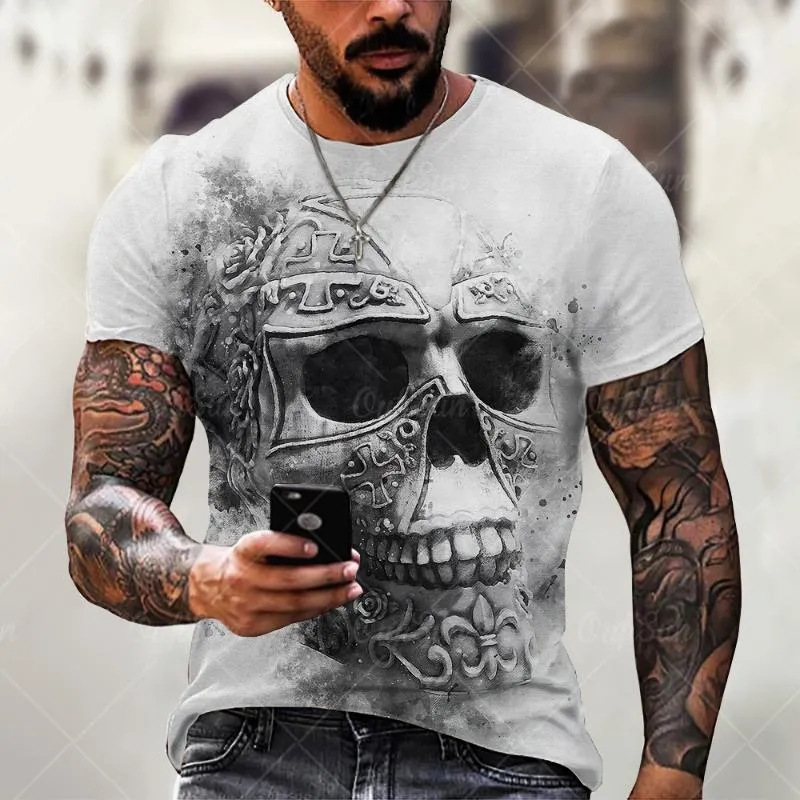 T-shirts t-shirt voor heren voor herenmode hiphop 3d shirts horror o-neck zomer tops jeugdkleding groot maat straatkleding's