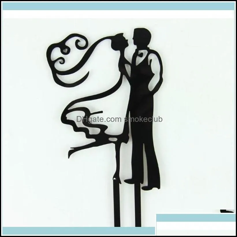 Other Festive & Party Supplies Home Garden Wholesale- Acrylic The Bride& Groom Funny Wedding Cake Decorations Personalized Decorating