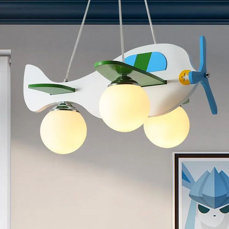 Lampes suspendues Avion Lampe Enfants Chambre Garçons Et Filles Chambre Lustre Nordique Protection Des Yeux Dessin Animé Simple Creative LampPendant