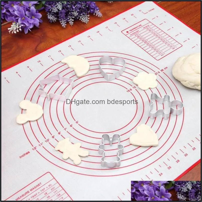 Wholesale- Silicone Fiberglass Baking Sheet Rolling Dough Pastry Cakes Bakeware Liner Pad Mat Oven Pasta Cooking Tools 60*40cm