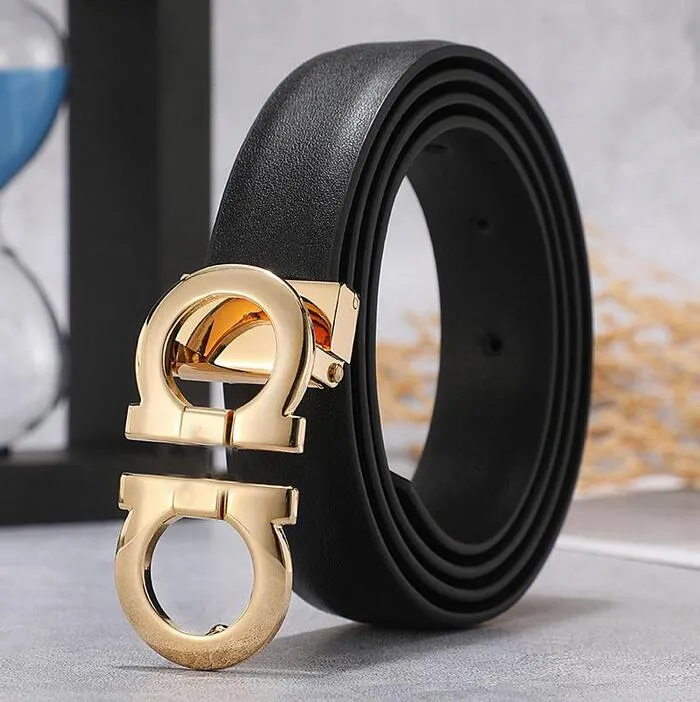 Men Women Solid Belt Womens Genuine Leather Black And White Color Bronze big buckle Designers Cowhide Belts For Mens Luxurys Waistband 2.5cm