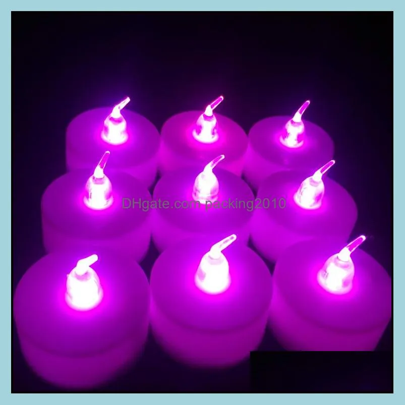 LED Tealight Tea Candles Flameless Light colorful yellow Battery Operated Wedding Birthday Party Christmas Decoration 8 colors