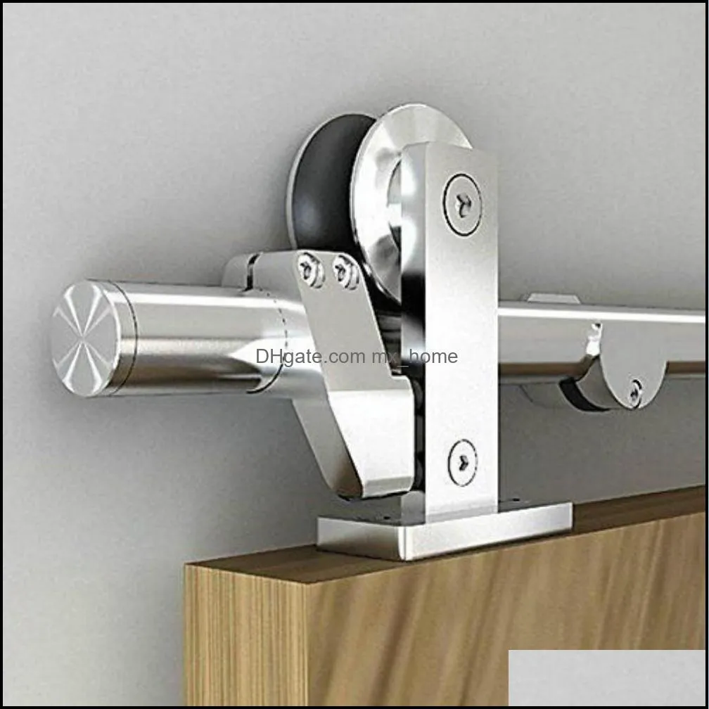 5ft / 6ft /8ft European style sliding barn wood door hardware top mount stainless steel wheel track kit