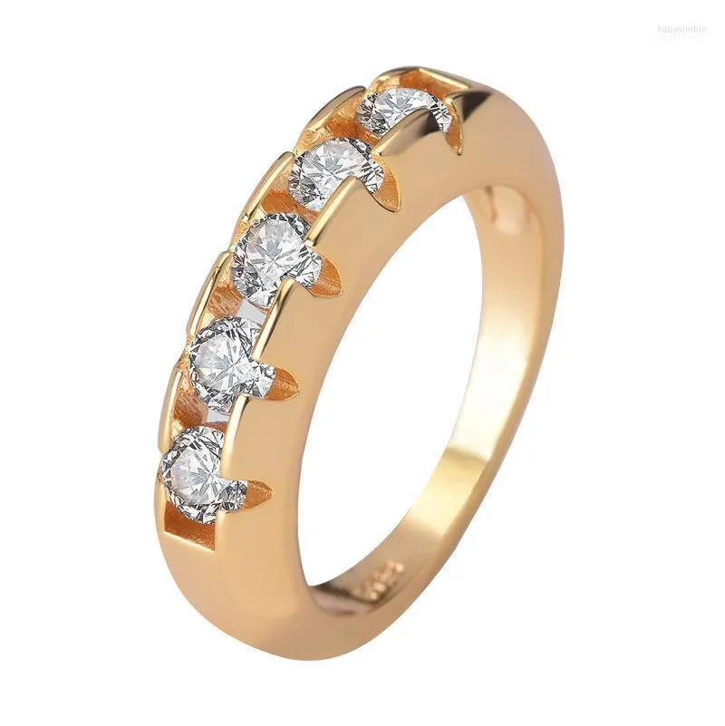 Cluster ringen 14K gouden diamanten ring vrouwelijk feest edelstenen Gem de bruiloft diamanti verlovingsorories mode Toby22