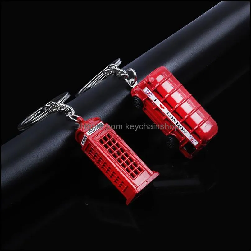 keychains london red bus mail box key holder pendant keychain souvenir gifts for men chain fashion jewelry ringkeychains