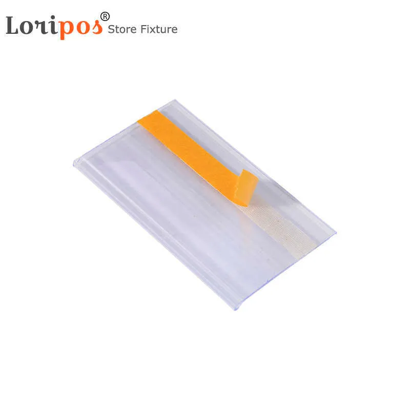 Plastic PVC Shelf Data Strips Clip Holder with Adhesive Tape on Back Multi-size for Merchandise Price Talker Sign Label Display