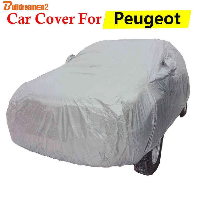 Buildreamen2 Car Cover Anti-UV Sun Rain Snow Scratch Dust Resistant Auto Cover For Peugeot 206 207 208 807 Tepee Expert Partner H220425