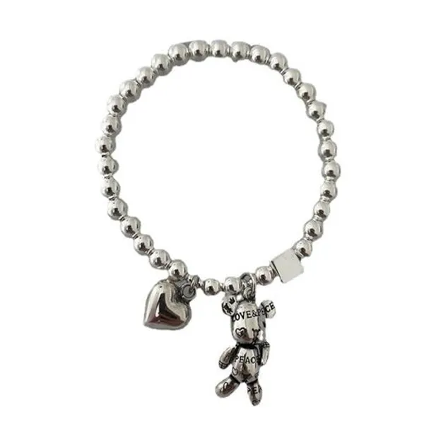 925 Bracelets de carimbo para mulheres Acessórias de miçangas Trendência Vintage Simples fofo pendente de pendente Jóias GC1209