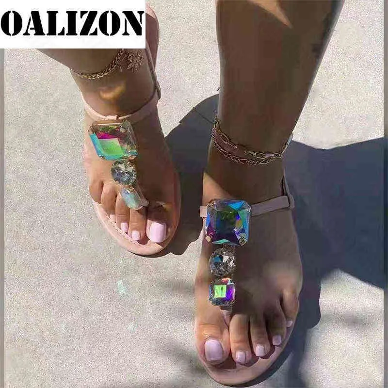 Sandalen Sandalen Frauen Hausschuhe 2023 Neue Sommer Open Toe Schuhe Römischen Kristall Mode Kleid Rutschen Strand Clip Shallow Mujer 220623