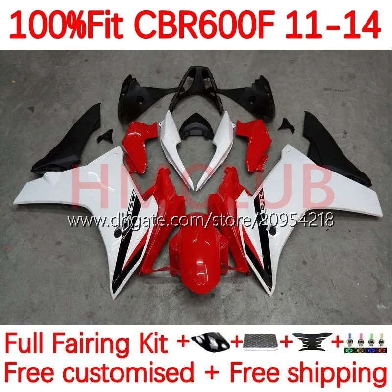 Kit de carrosserie OEM pour HONDA CBR 600 F 600F C CBR600 F F4i 11-14 ans Carrosserie 139No.18 CBR600F 11 12 13 14 CBR600F4i 2011 2012 2013 2014 Carénages moulés par injection blanc noir