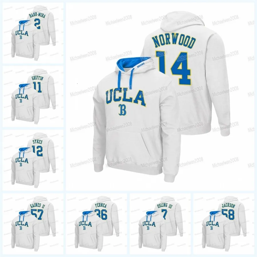 MitNess 2021 UCLA Bruins Hoodie Ethan Fernea Jon Gaines II Datona Jackson Paul Grattan Zach Charbonnet Kazmeir Allen Brittain Brown Logan Loya Matt