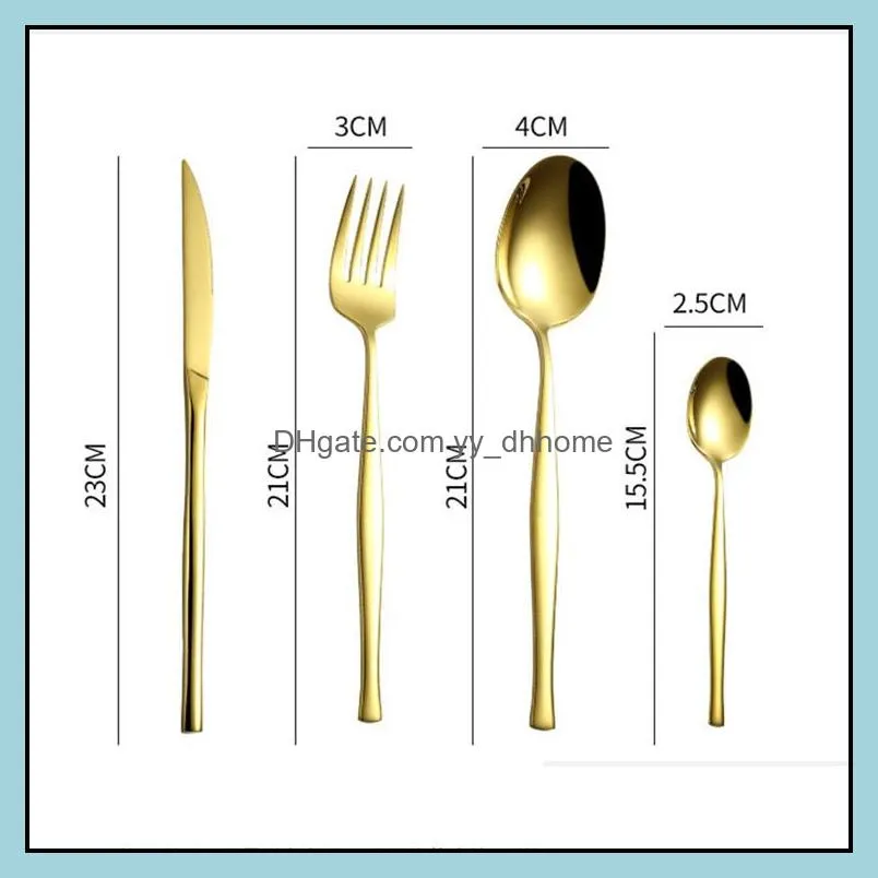 ins chic tableware set flatware silverware stainless steel set cutlery 304 spoon knife and fork set