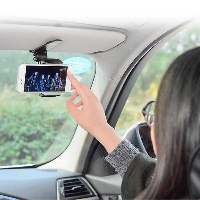 Car Organizer Innovative Universal Safe Sun Visor Phone Holder Navigation Clip Install On Mirror Handle For Mobile PhoneCar