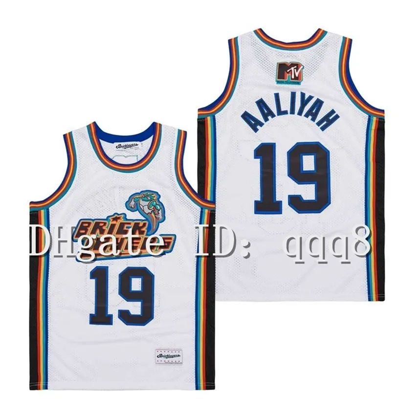 NC01 Aaliyah＃19 Bricklayers Basketball Jersey 1996 MTV Rock All Stitched Cheap Basketball Jerseys