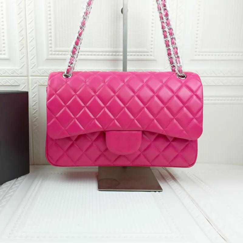 2023SS F/W France Womens Classic Double Flap Jumbo Fuchsia Bags Gold/Silver Metal Quilted Hardware Matelasse Chain Crossbody Shoulder Multi Pochette Handväskor