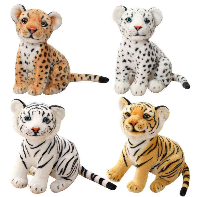 PC CM Beautiful Simulation Tiger Leopard Plush Toys Kawaii Сидящие куклы для животных, наполненные для детей, подарки на день рождения J220704