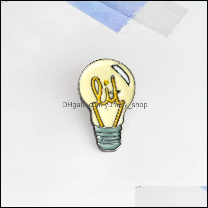 Cartoon light bulb pins Good idea brooch Button Pin Denim Jacket Pin Badge Jewelry Creative gift For kids children