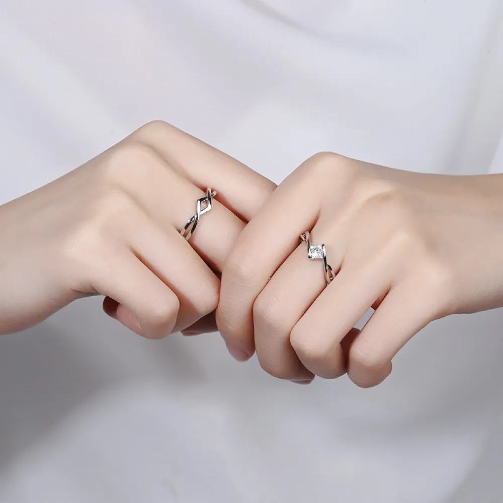 Platinum Heart Shape Adjustable Adjustable Couple Silver Ring Copper Plated 7 Shaped Opening For Daily Engagement Perfect Gift For Lovers From Godhelpnewa 2.36 DHgate.Com