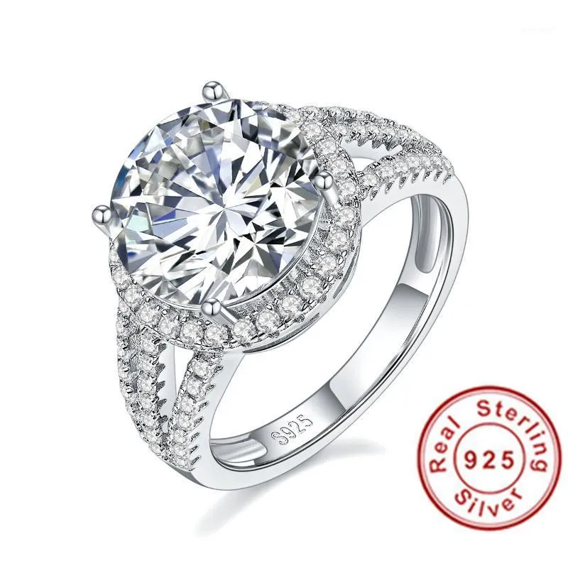 خواتم الزفاف أزياء 925 Sterling Silver Pass Test Diamond 5 CT Mossanite Ring Classic Jewelry Giftwedding