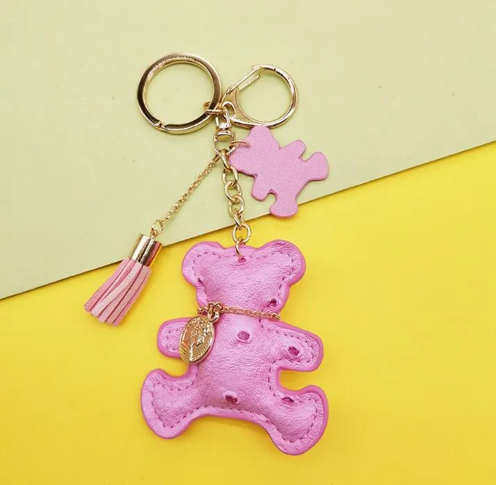 Animal Design Teddy Bear Tassel Keychain PU Leather Broken Key Ring Holder  And Bag Pendant With Wristlet Keyring Perfect Gift For Lovers From  Dream_rainbow, $1.77