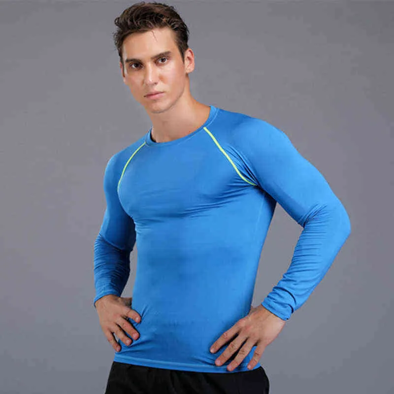 Long sleeve tshirt Compression Tights Men Fitness Running Shirt Breathable Quick dry Long Sleeve Sport Rashgard Gym Clothing L220704