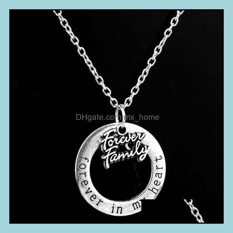 New arrival Home engraved pendant mother daughter sisters Forever In Heart P005 Arts and Crafts pendant with chain