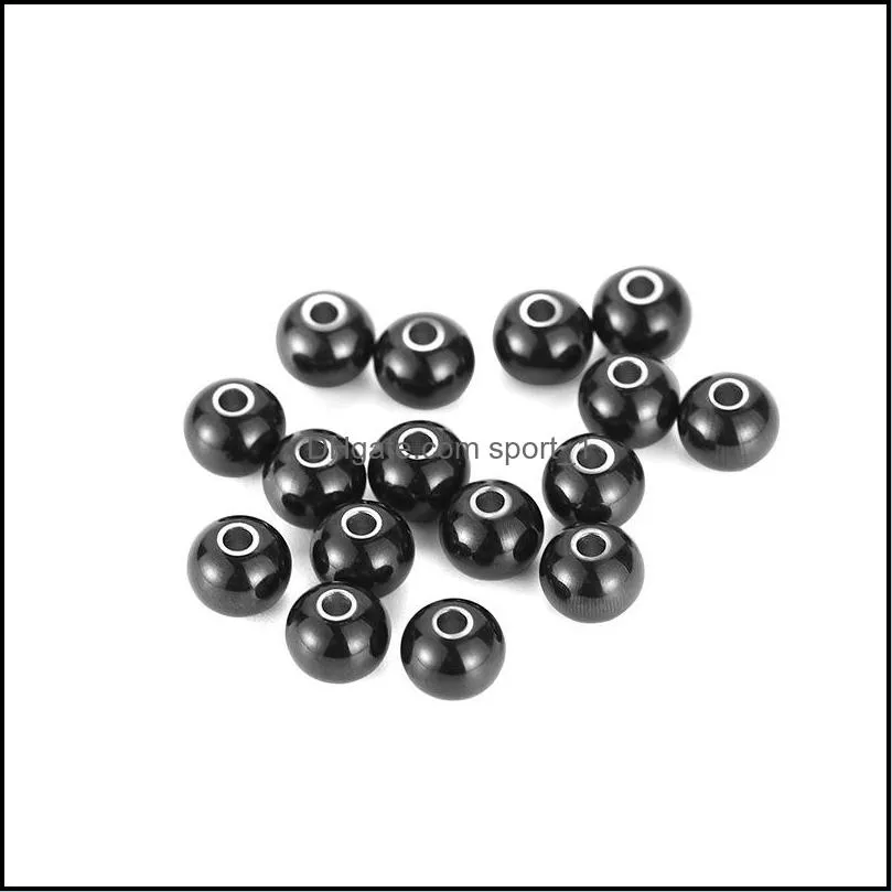stainless steel loose beads straight hole metals ball diy jewelry bead
