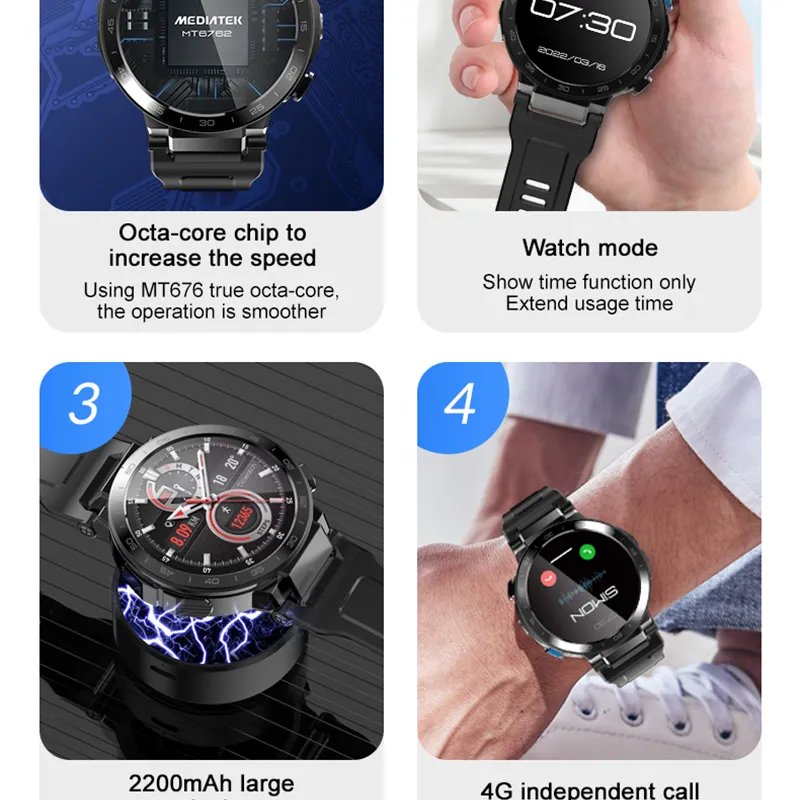 2024 4G Smart Watch 1080mah 6 128 HD GPS