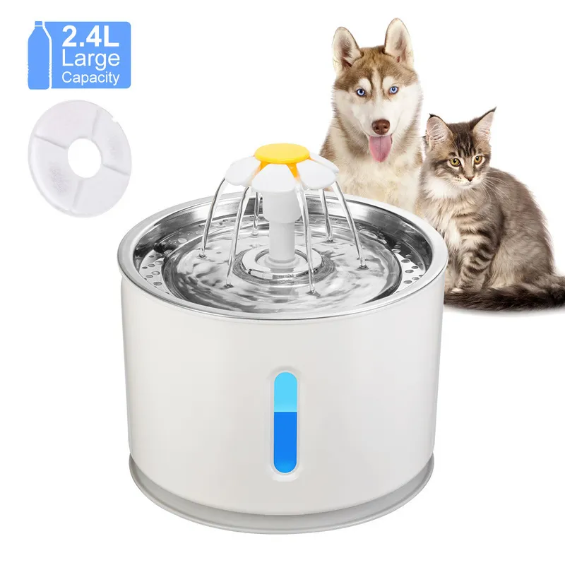 Automatique Chat Fontaine D'eau Électrique Chien Pet Buveur Bol Distributeur À Boire USB Alimenté Y200917