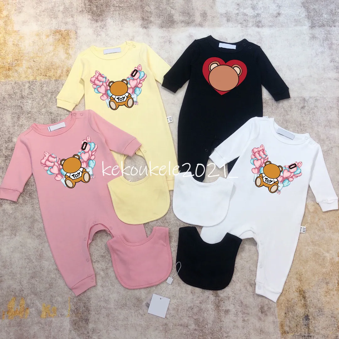 0-24M bébé barboteuses coton mignon dessin animé ours combinaisons nouveau-né fille garçons vêtements