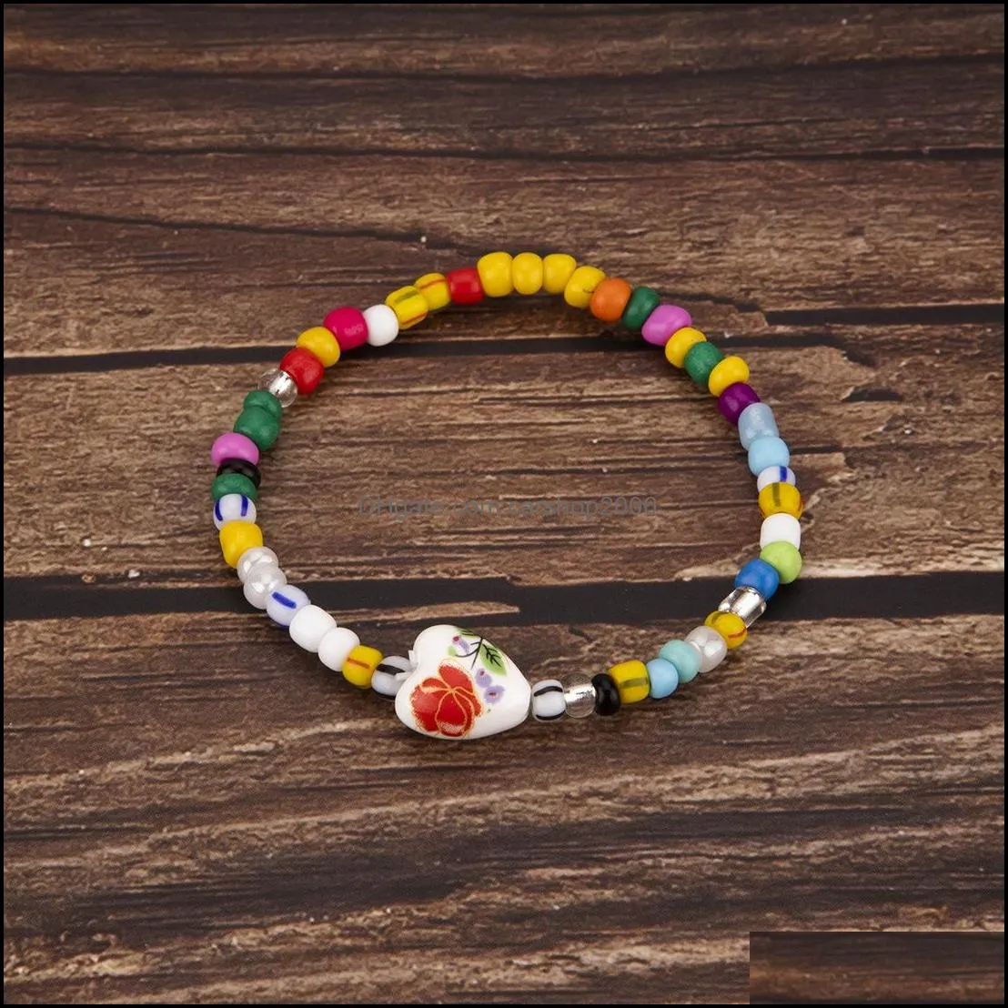 bohemian fashion simply beaded bracelet heart sea snail ceramic bracelets multi-color for women jewelry diy accessoires