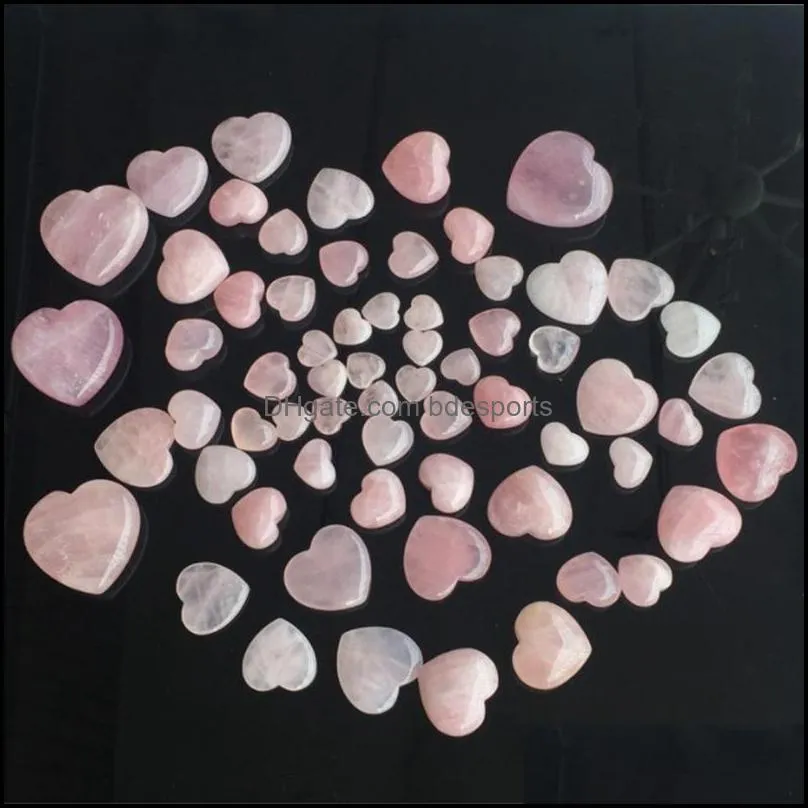 25mm Natural Rose Quartz Heart Shaped Pink Crystal energy stone craft decoration Healing Gemstone Crystal Gem diy