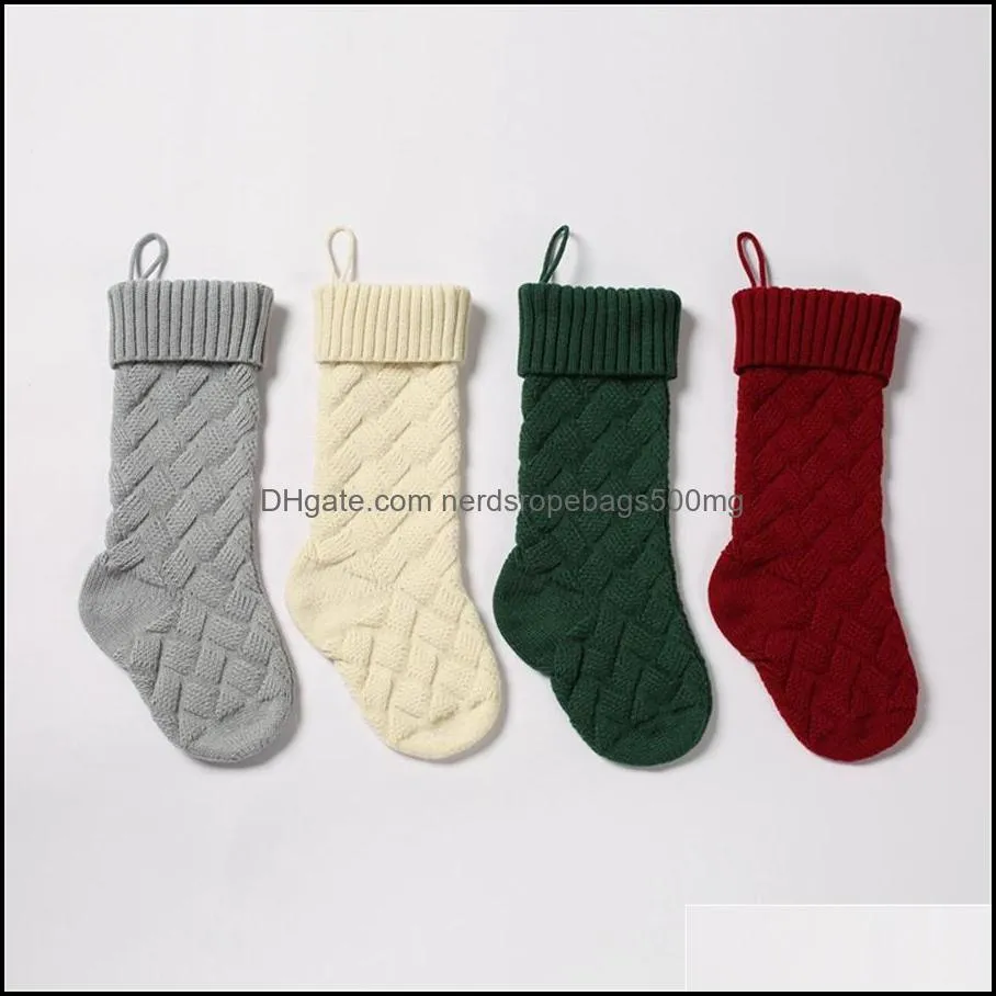 New knitted Christmas socks gift bag home decoration products wool mat large