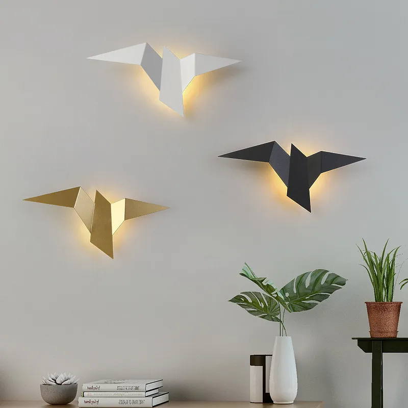 Novo Nordic LED Pássaro Lâmpadas de Parede Decoração Decoração de Parede Luzes Interior Iluminação Moderna Para Casa Sala de Escadas Sala Luminárias Luminárias