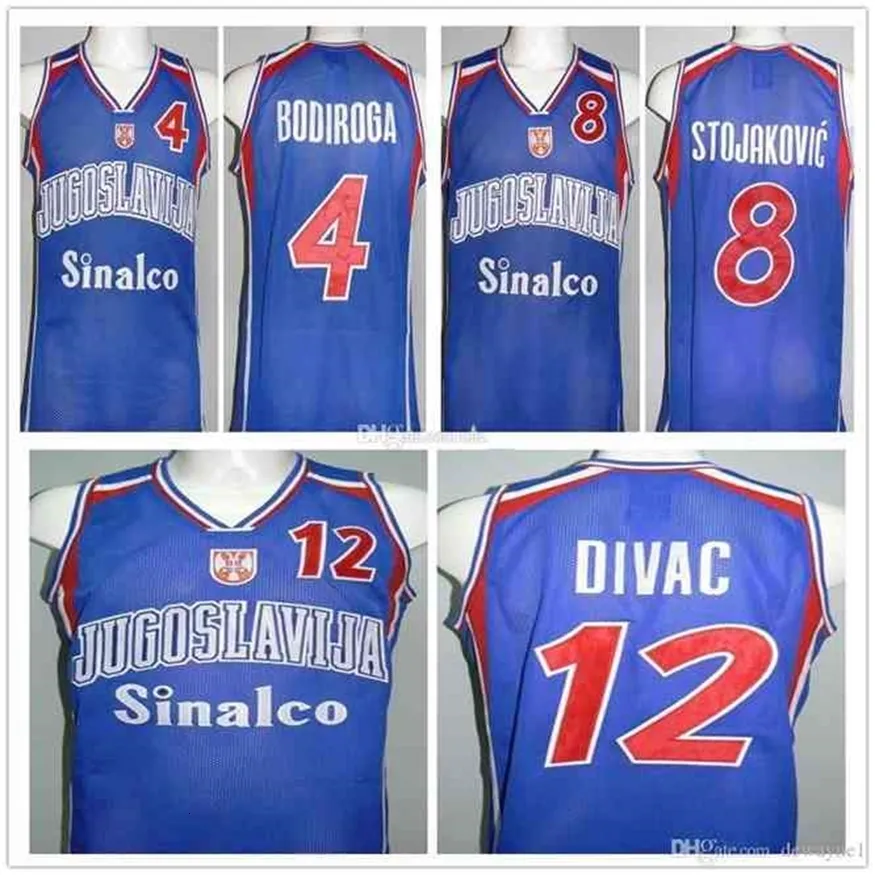 Nikivip dejan bodiroga 4 peja stojakovic 8 vlade divac 12 team jugoslavija jugoslavia jugoslavo basket tröjor herr sydd anpassat valfritt namn