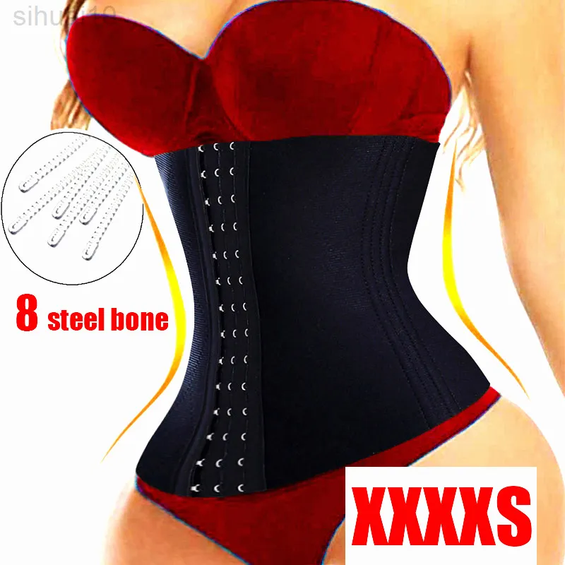 Xxxxs Corset Minceur Taille Formateur Modélisation Ceinture Femmes Robe Sous-Vêtements Body Shaper Taille Cincher 8 Os En Acier Filles Shapewear L220802