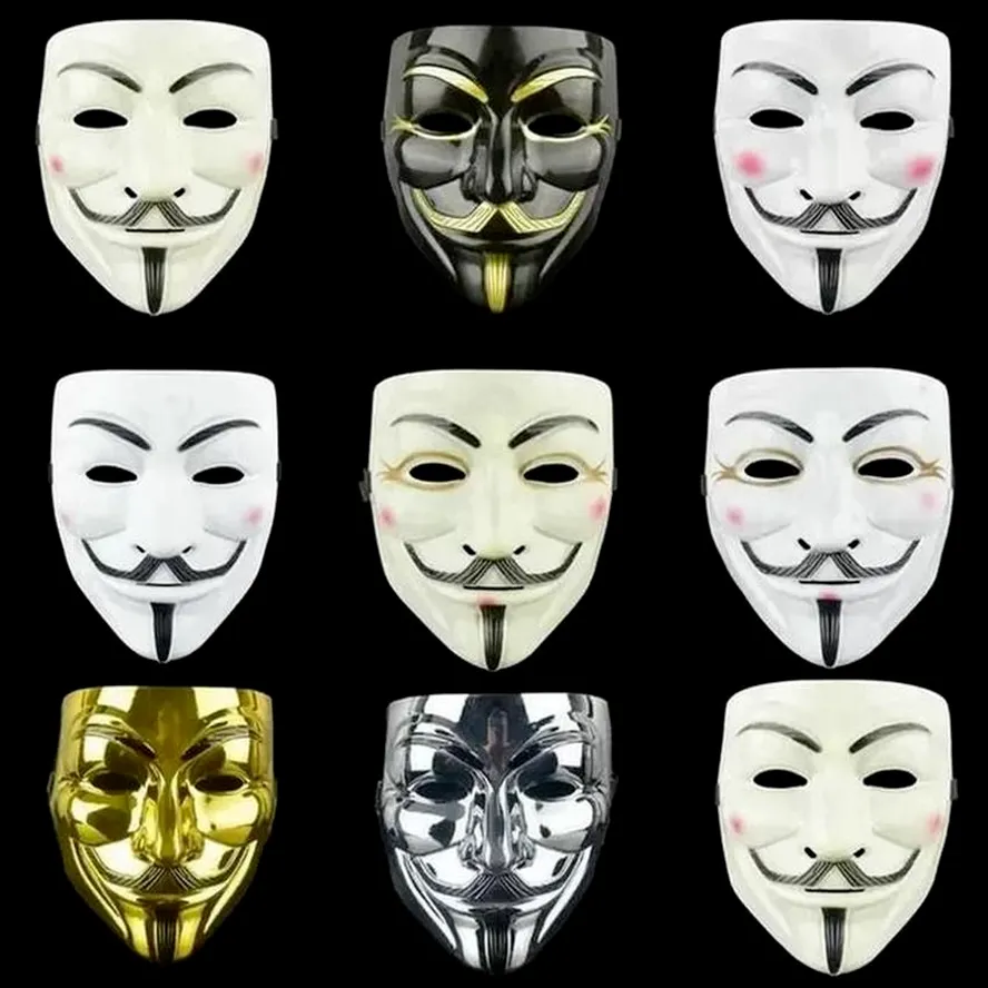 Máscaras de festa de Halloween de Cosplay para Vingeta Máscara Anonymous Guy Fawkes Fancy Adult Máscara FY3222