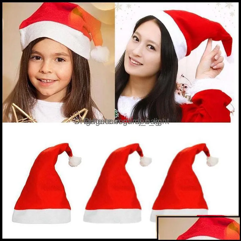 파티 모자 축제 용품 홈 가든 가드 렌치 리스트마 레드와 흰색 모자 산타 클로스 의상 장식 아이를위한 ADT 크리스마스 모자 드롭 델