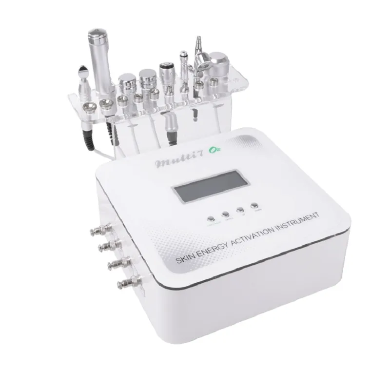 Facial 8 en 1 Instrument d'activation de l'énergie de la peau Équipement de beauté multifonctionnel actuel Microdermabrasion de refroidissement à l'oxygène galvanique