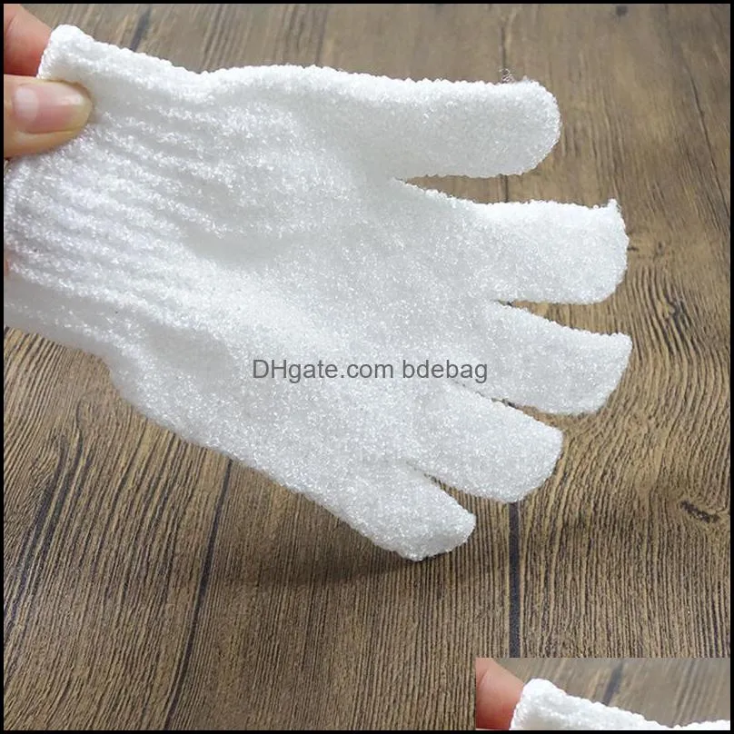 Exfoliating Bath Glove Five fingers Bath bathroom accessories nylon bath gloves Bathing supplies products