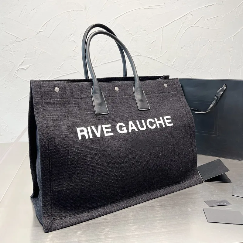Luxury Designer Bags for Women Rive Gauche Shopping Handbags Casual Tote Shoulder Bag Large Capacity Canvas Purse