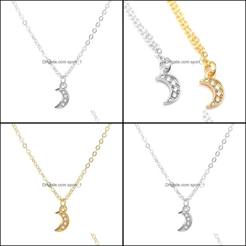 moon necklaces border jewelry wild moon curved moon pendant diamond necklace clavicle chain necklaces