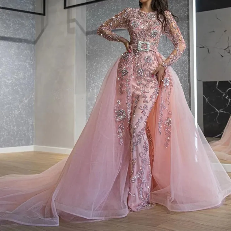 Robes De Bal De Style Sirène: Robe Formelle De Sirène Rose Avec