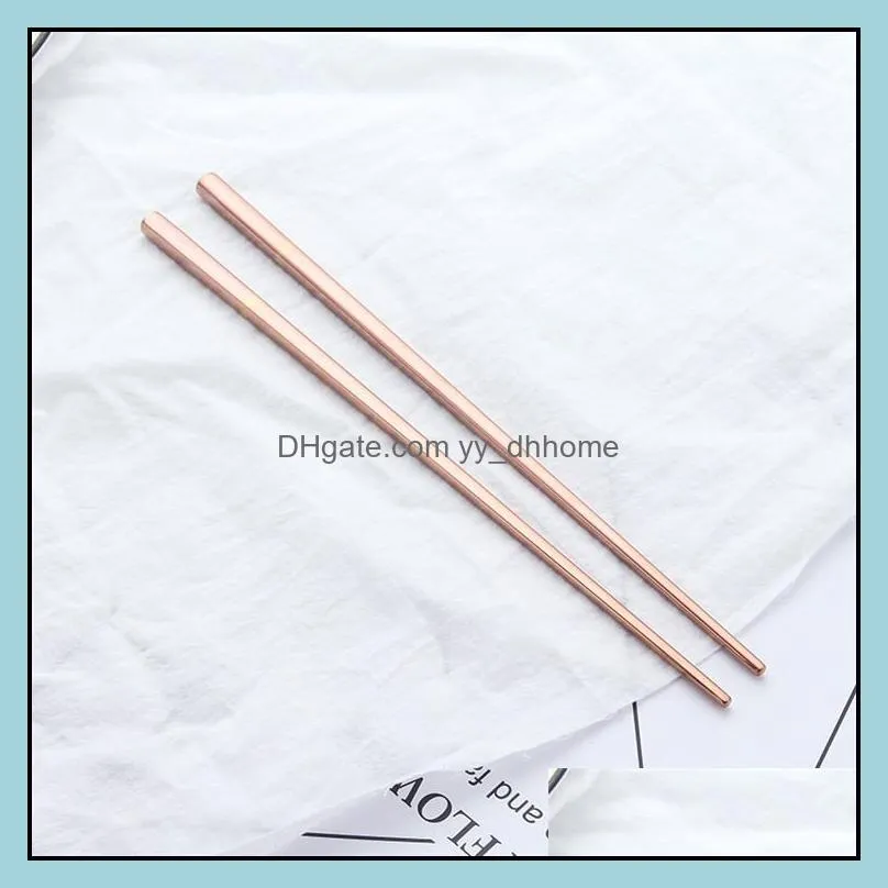 chopstick 304 stainless steel chopstick wed chopstick square glossy silver gold rose gold black rainbow wholesale