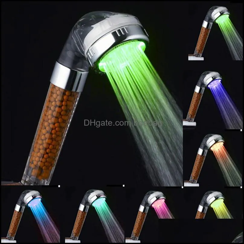 LED Bathroom Shower Heads Sprinkler Hotel Home Bath Room Supplies Colorful Atmosphere Decoration Night Light