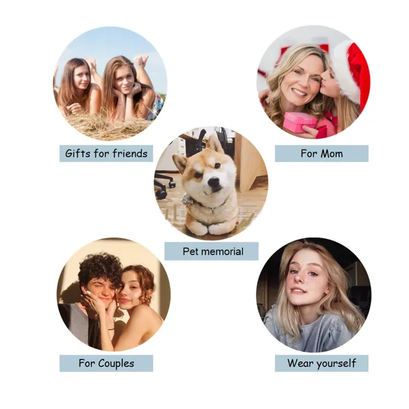 Collana Personalizzata Con Foto A Cuore TantricBliss - Ciondolo Proiezione Con Incisione Ti Amo In 100 Lingue - Regalo Per Mamma, Moglie, Fidanzata, Anniversario