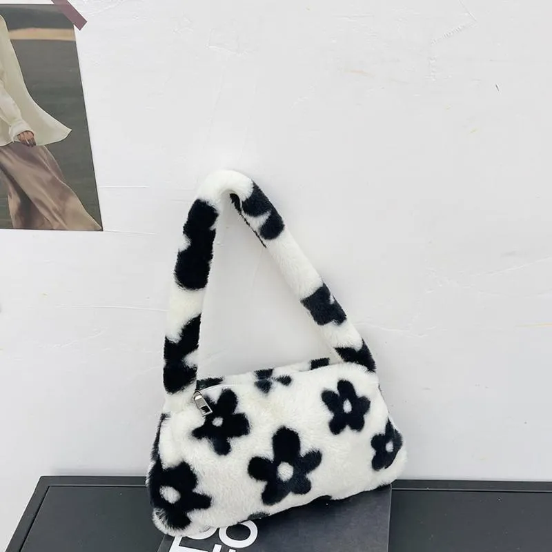 Evening Bags INS Fashion Women Cow Print Mini Shoulder Winter