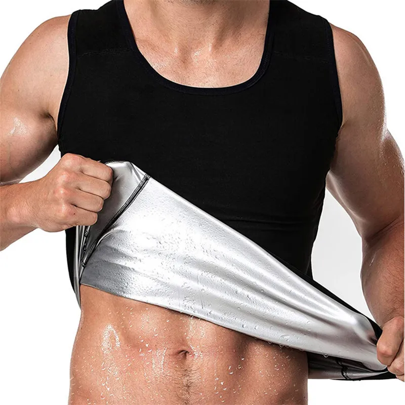 Gym Clothing men fitness vest Sauna Workout T-Shirt waist trainner quick sweat top Shapewear