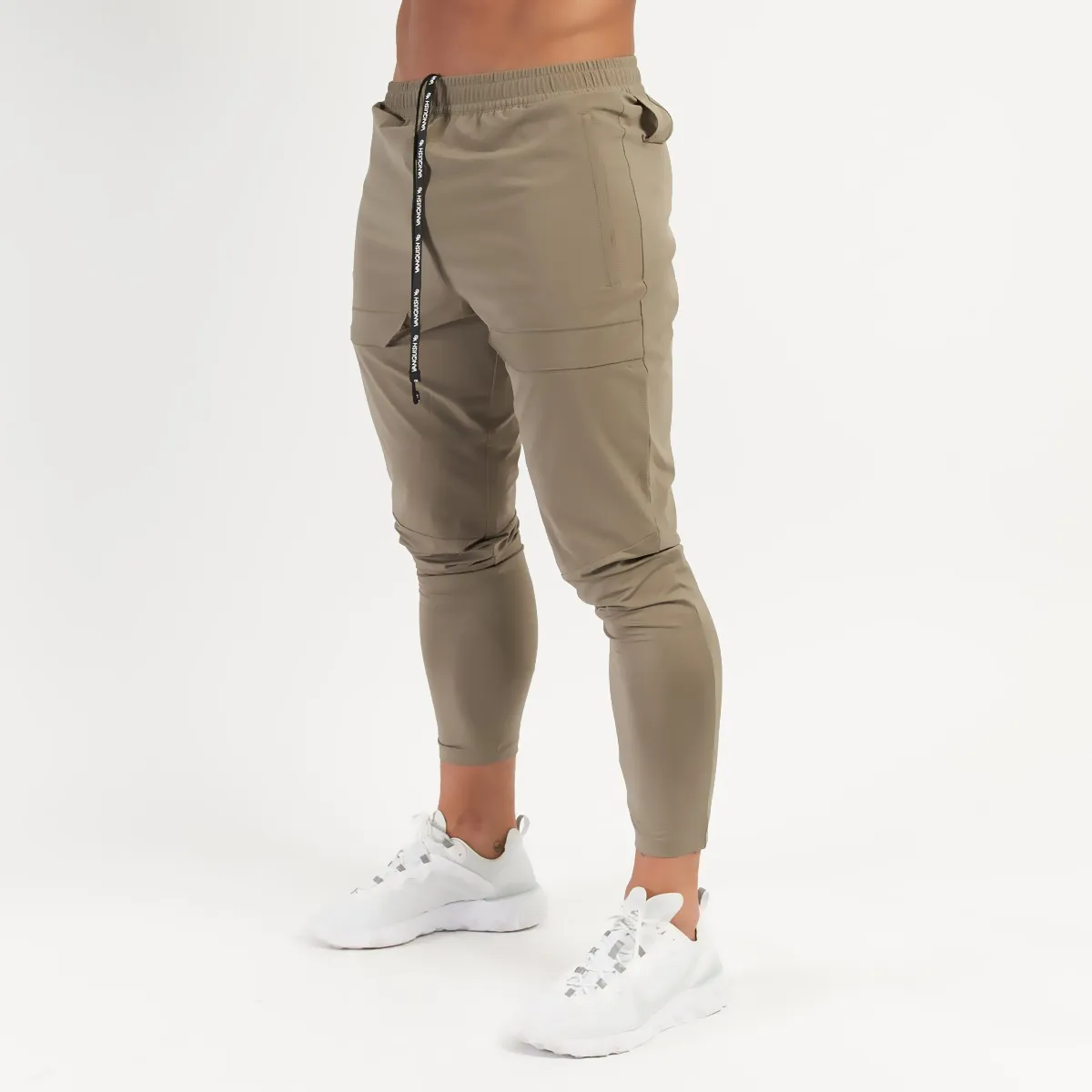 DHgate Vanquish Khaki Training Joggers for Men Breathable Flexible Workout Pants Sports Outdoors