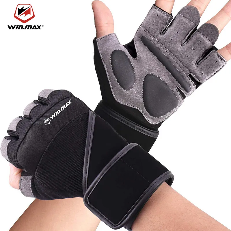 Win.max halvfinger Fitnesshandskar Palm Protect Non-Slip WeightLifting Dumbbell Horisontell Bar Training Gloves Gymutrustning 220422
